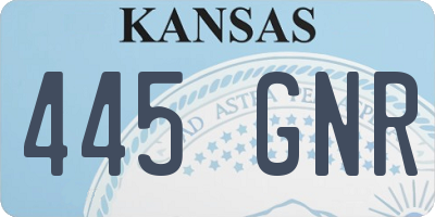 KS license plate 445GNR
