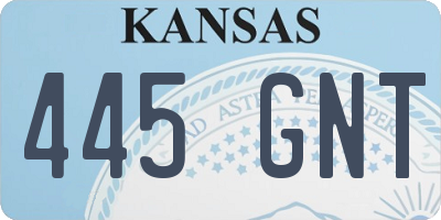 KS license plate 445GNT