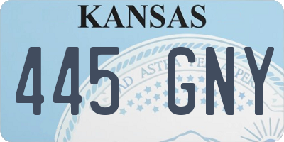 KS license plate 445GNY