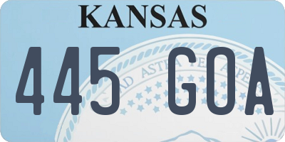 KS license plate 445GOA