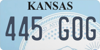 KS license plate 445GOG