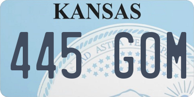 KS license plate 445GOM