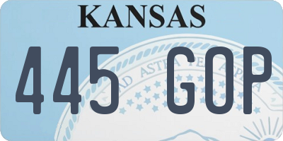 KS license plate 445GOP