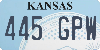 KS license plate 445GPW