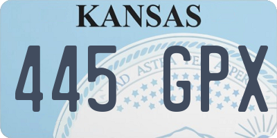 KS license plate 445GPX