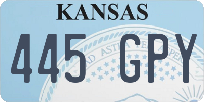 KS license plate 445GPY