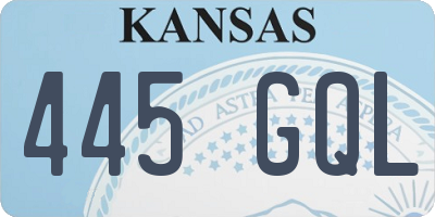 KS license plate 445GQL