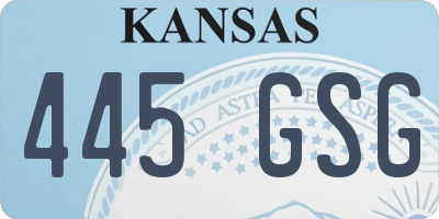 KS license plate 445GSG