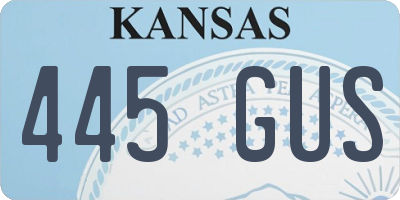 KS license plate 445GUS