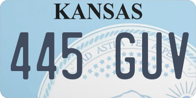KS license plate 445GUV