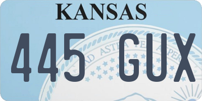 KS license plate 445GUX
