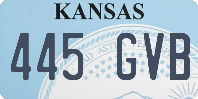 KS license plate 445GVB
