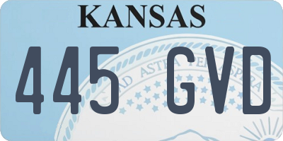 KS license plate 445GVD