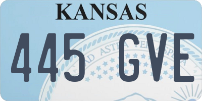 KS license plate 445GVE