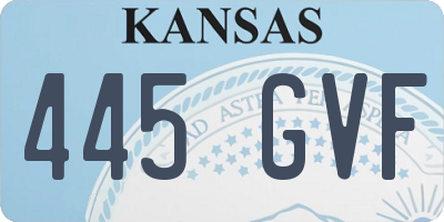 KS license plate 445GVF