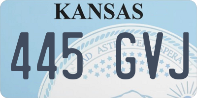 KS license plate 445GVJ