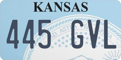 KS license plate 445GVL