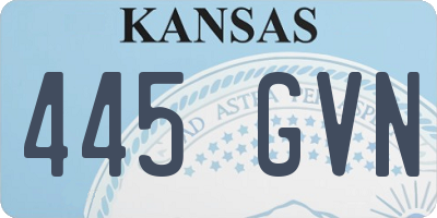 KS license plate 445GVN