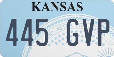 KS license plate 445GVP