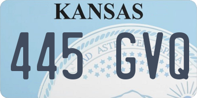 KS license plate 445GVQ