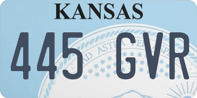 KS license plate 445GVR