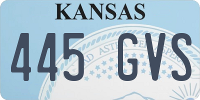KS license plate 445GVS