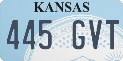 KS license plate 445GVT