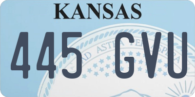 KS license plate 445GVU