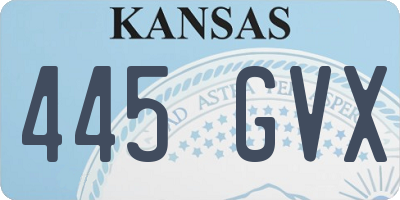 KS license plate 445GVX