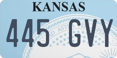 KS license plate 445GVY