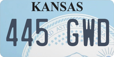 KS license plate 445GWD