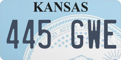 KS license plate 445GWE