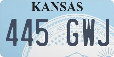 KS license plate 445GWJ