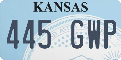 KS license plate 445GWP