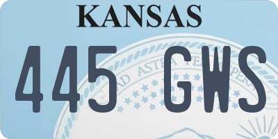 KS license plate 445GWS