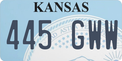 KS license plate 445GWW