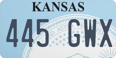 KS license plate 445GWX