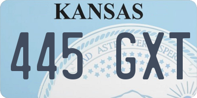 KS license plate 445GXT