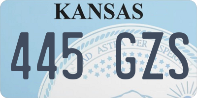 KS license plate 445GZS