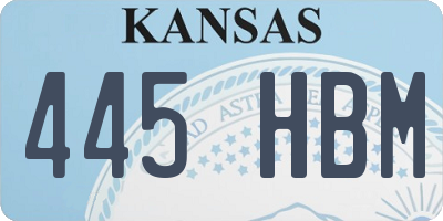 KS license plate 445HBM