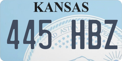 KS license plate 445HBZ