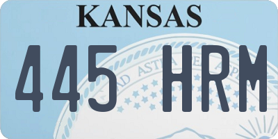 KS license plate 445HRM
