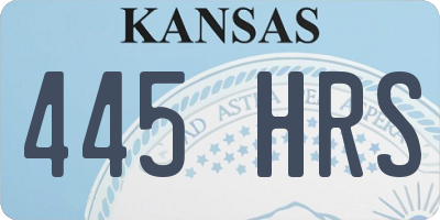 KS license plate 445HRS