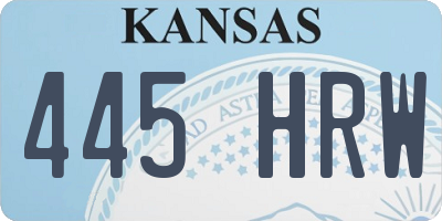 KS license plate 445HRW