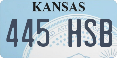 KS license plate 445HSB