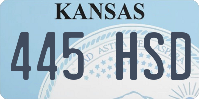 KS license plate 445HSD