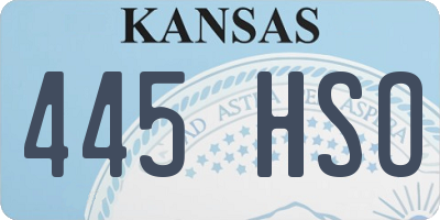 KS license plate 445HSO
