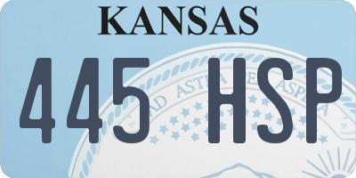 KS license plate 445HSP