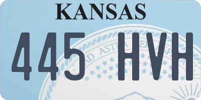 KS license plate 445HVH