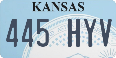 KS license plate 445HYV